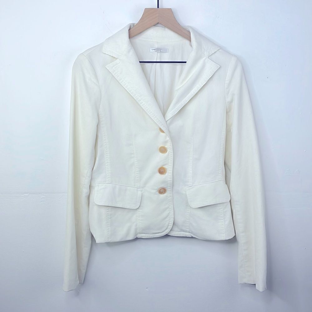 Vince Women’s size 6 Cream Corduroy Blazer Fully Lined Button Closure w pockets